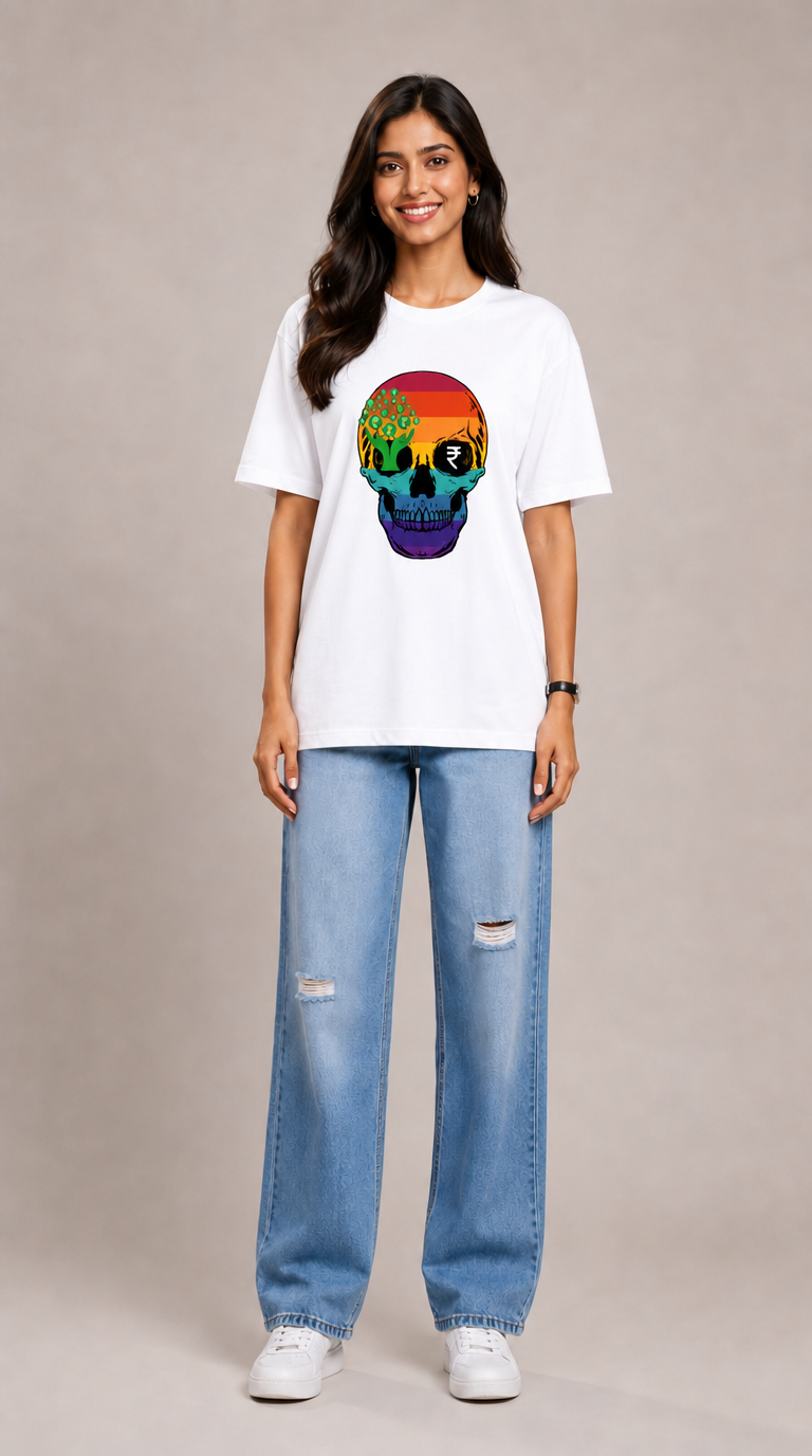 Women Money Grows Here Oversized Tshirt