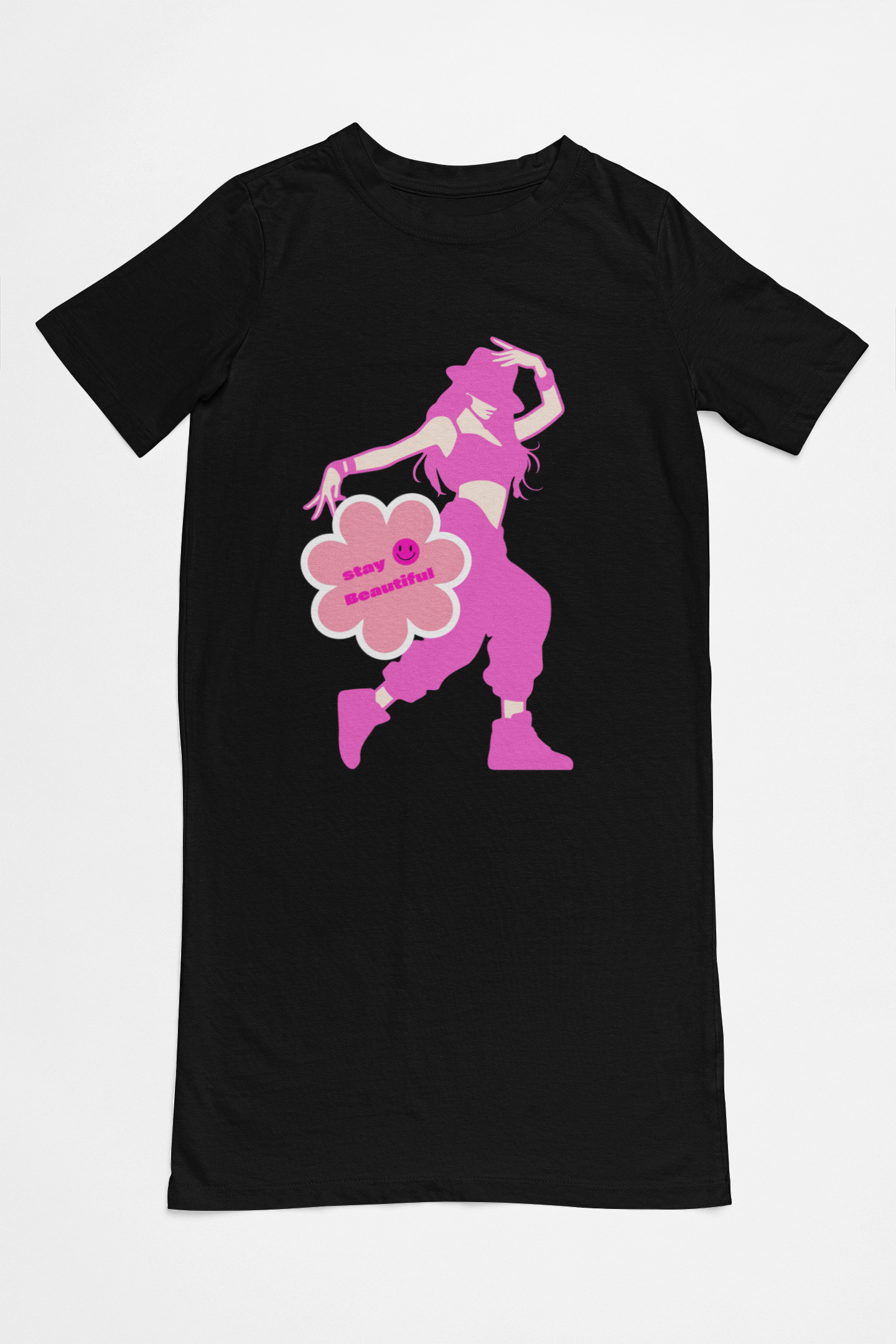 Women's Funkstep T-shirt Dress Black by ZealforTee