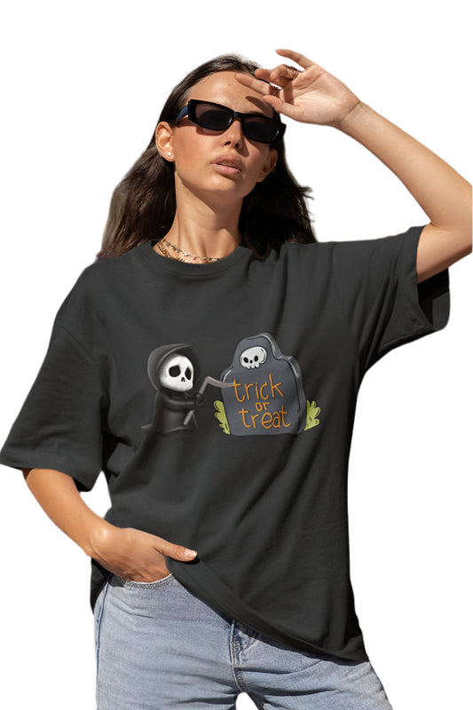 Women's Trick & Treat T-shirt Black by ZealforTee