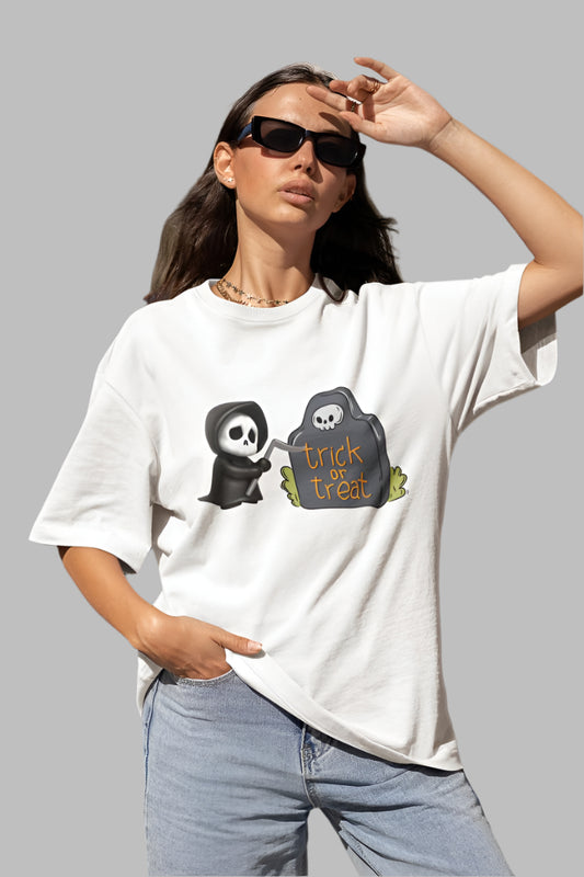 Women's Trick & Treat T-shirt Black by ZealforTee