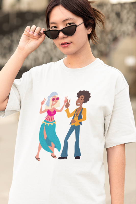 Women Hippy Couple Oversized T shirt