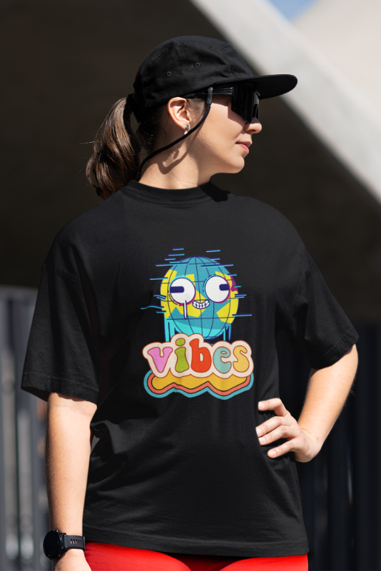 Women Vibrant Vibes Oversized T shirt