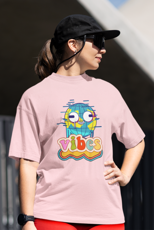 Women Vibrant Vibes Oversized T shirt