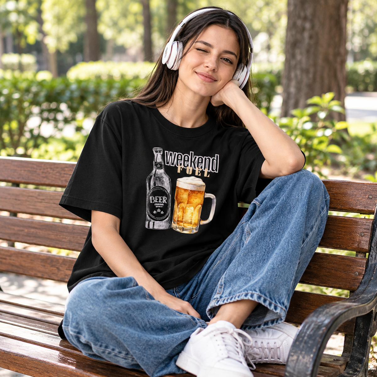 Women Weekend Fuel Oversized Tshirt