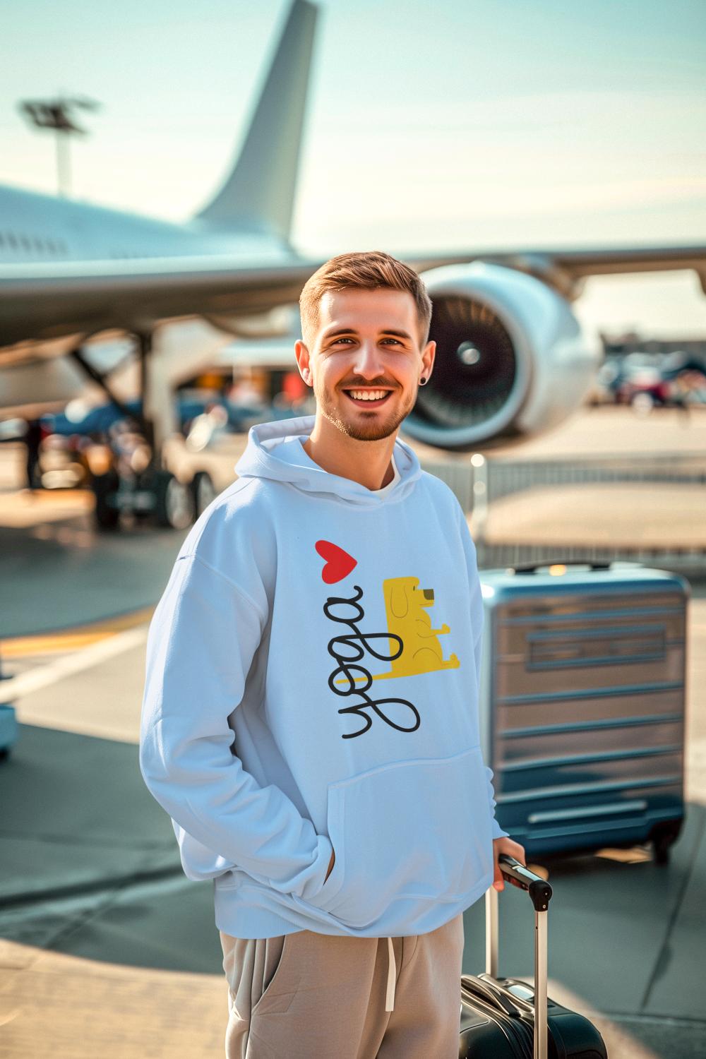 Men's Pet Yoga Hoodie Sweatshirt Baby Blue by ZealforTee