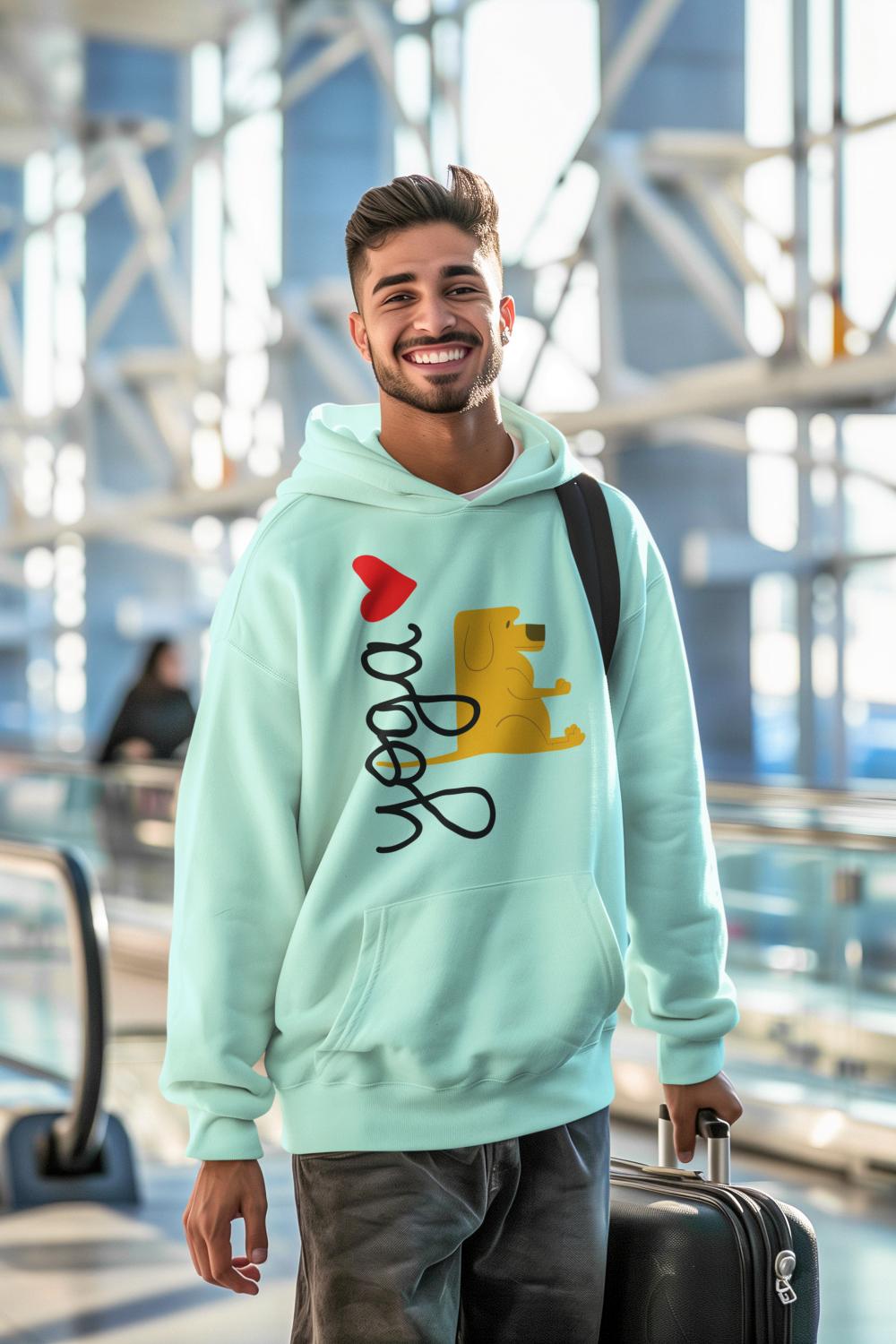 Men's Pet Yoga Hoodie Sweatshirt Navy Blue by ZealforTee