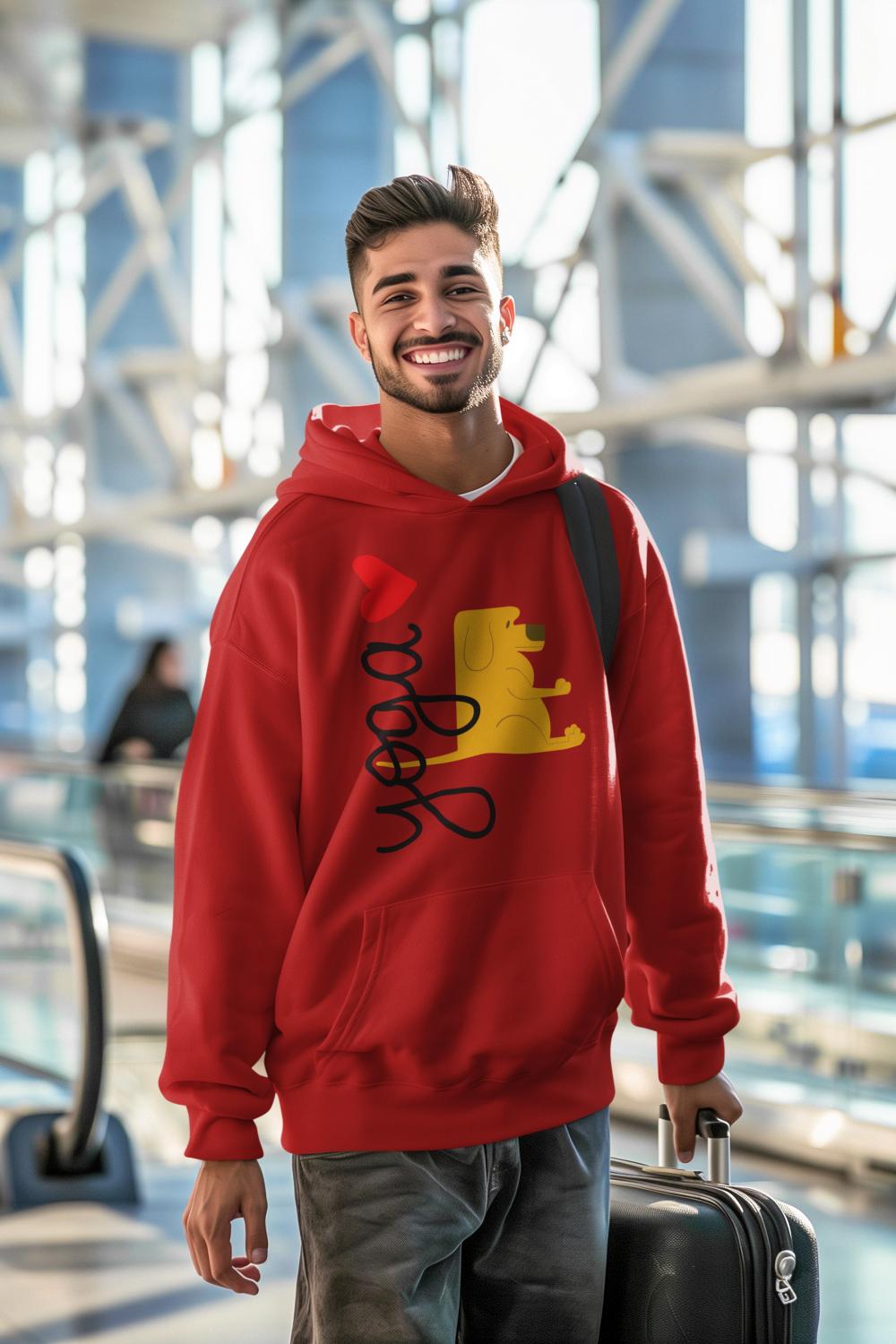Men's Pet Yoga Hoodie Sweatshirt White by ZealforTee