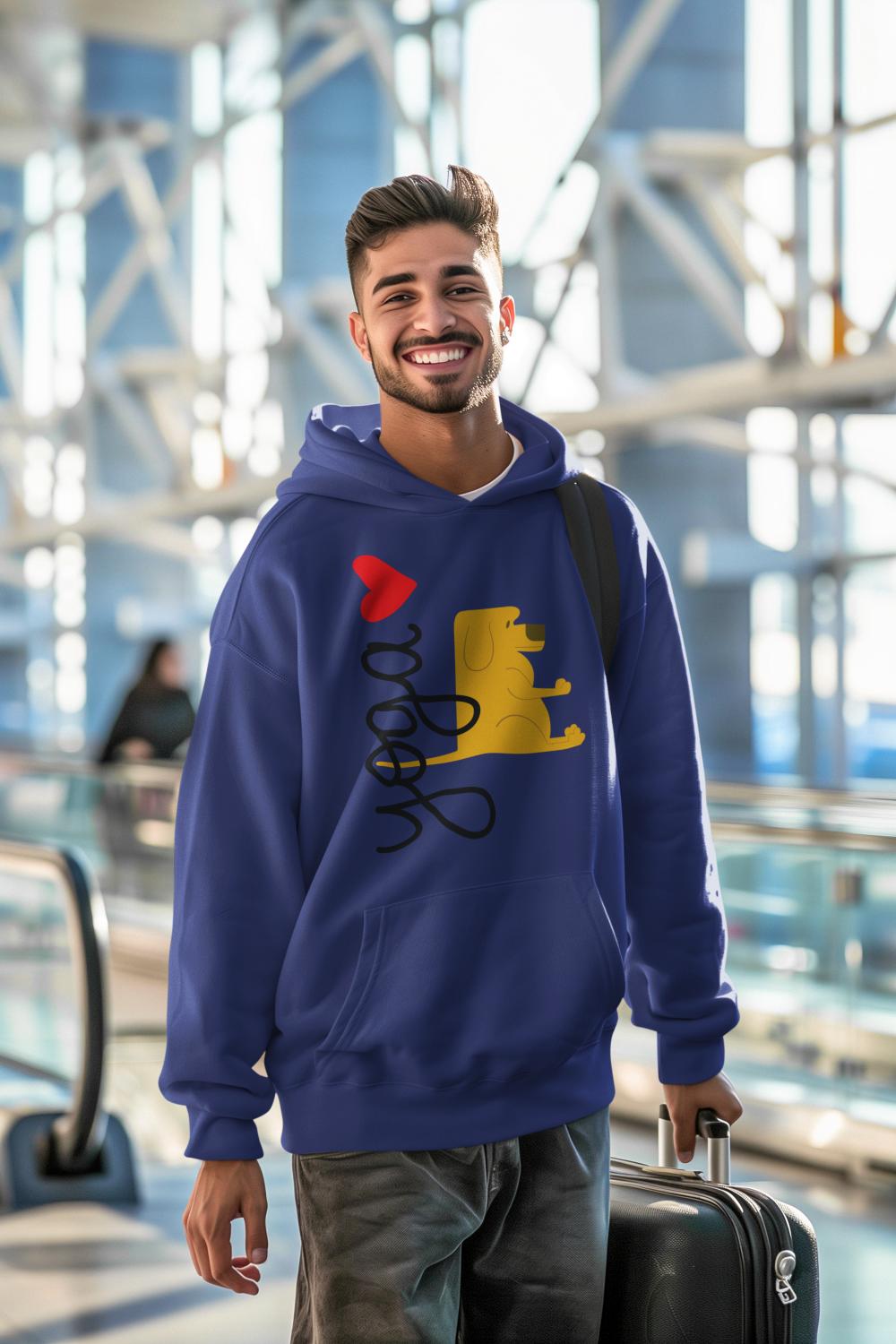 Men's Pet Yoga Hoodie Sweatshirt White by ZealforTee