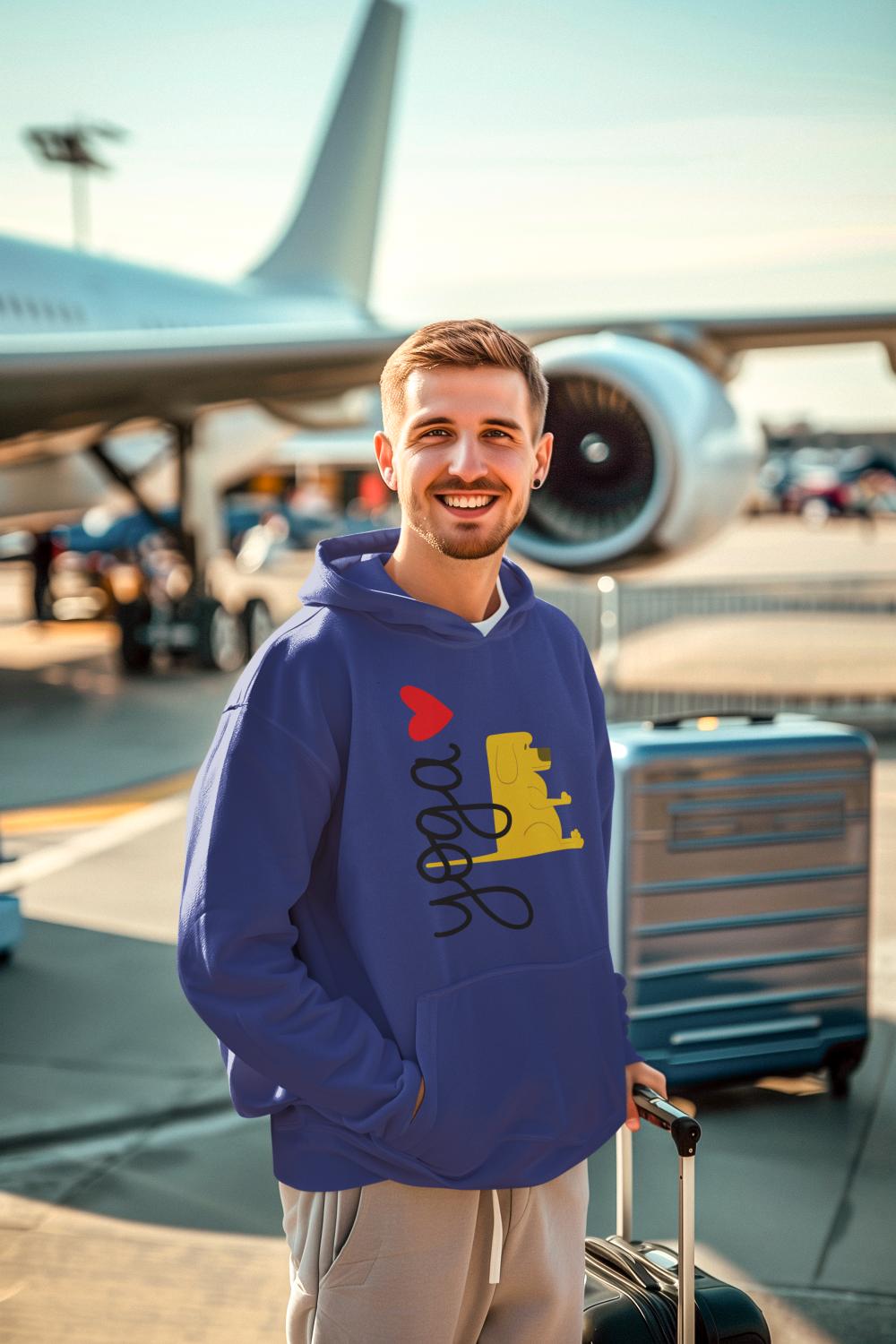 Men's Pet Yoga Hoodie Sweatshirt Royal Blue by ZealforTee