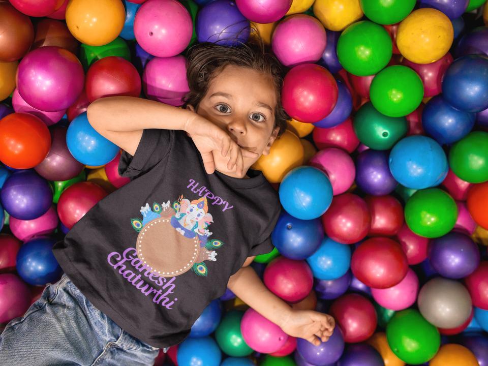 Kid's Ganesh Chaturthi Unisex T-shirt Light Pink by ZealforTee