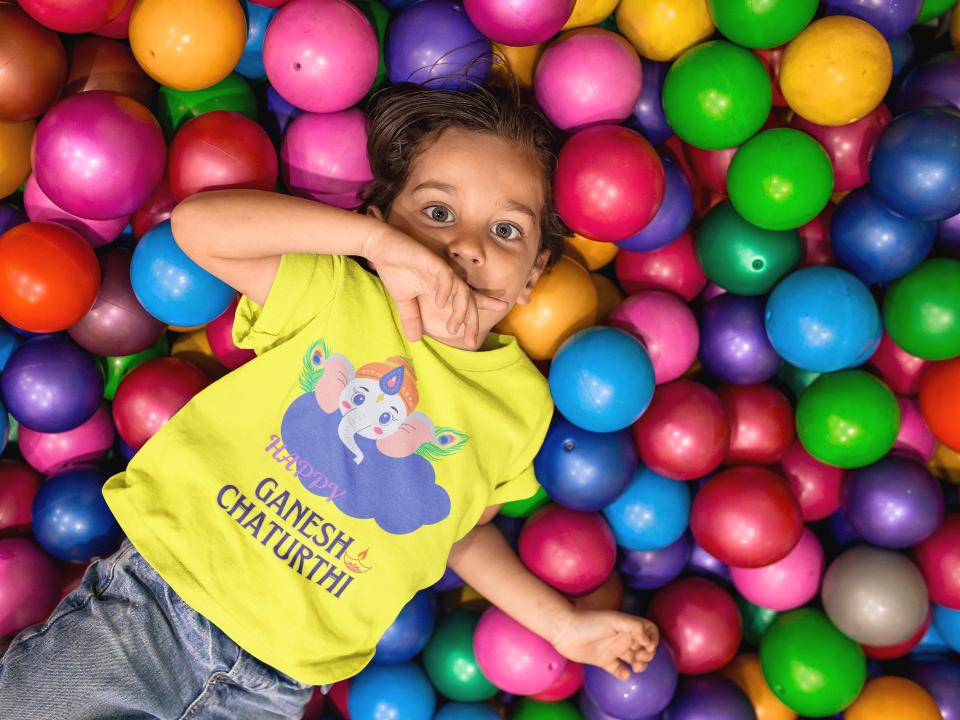 Kid's Ganesh Chaturthi Unisex T-shirt SkyBlue by ZealforTee