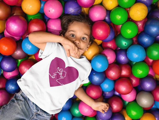 Kid's Line Art Affection Unisex T-shirt New Yellow by ZealforTee