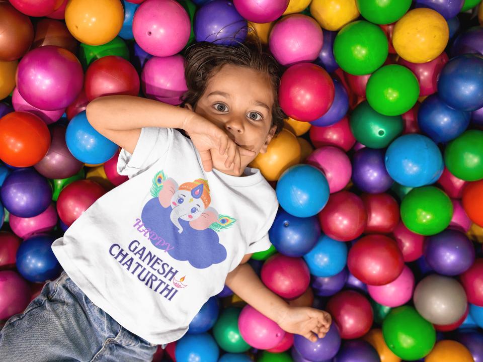 Kid's Ganesh Chaturthi Unisex T-shirt SkyBlue by ZealforTee