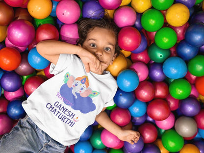 Kid's Ganesh Chaturthi Unisex T-shirt SkyBlue by ZealforTee