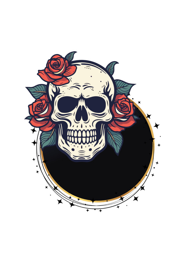 Men's Skulls and Roses T-shirt Yellow by ZealforTee