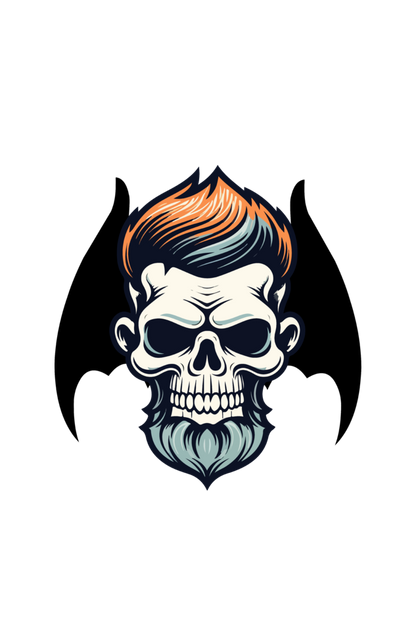 Men's Round Neck Skull T-shirt White by ZealforTee